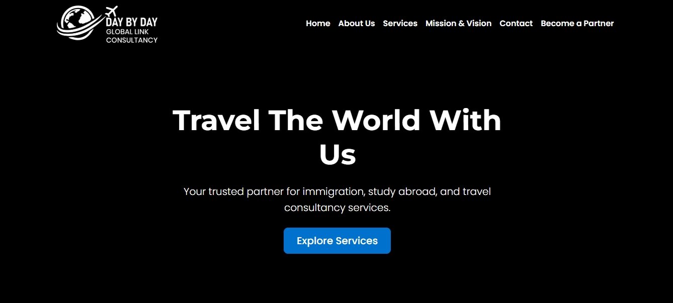 Day by Day Global Link Consultancy website designed by Gateway Computers
