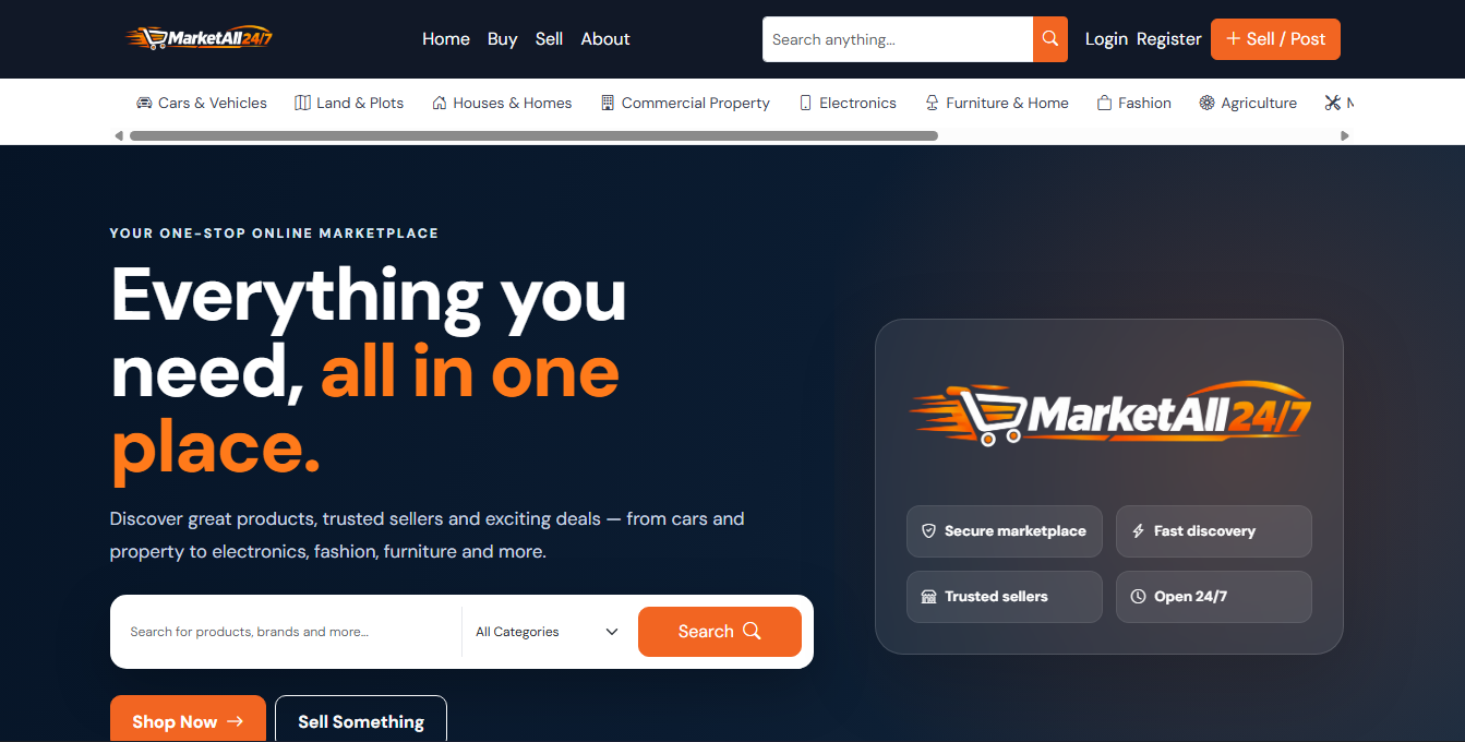 MarketAll 24/7 website designed by Gateway Computers